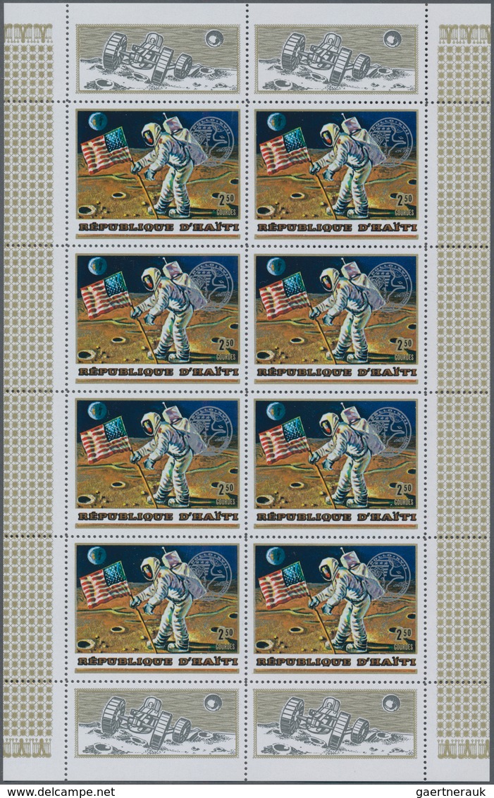 Thematik: Raumfahrt / Astronautics: 1973, Apollo15, Haiti 3 Values With Silver Overprint Mint Never - Autres & Non Classés