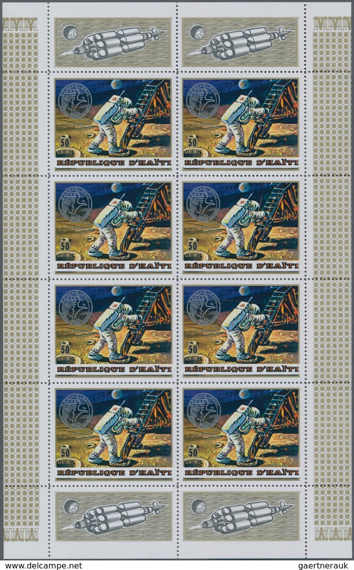 Thematik: Raumfahrt / Astronautics: 1973, Apollo15, Haiti 3 Values With Silver Overprint Mint Never - Autres & Non Classés