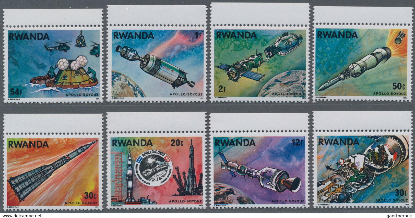 Thematik: Raumfahrt / Astronautics: 1976, Apollo-Sojus, Rwanda 396 X Michel No. 835/842 Mint Never H - Otros & Sin Clasificación