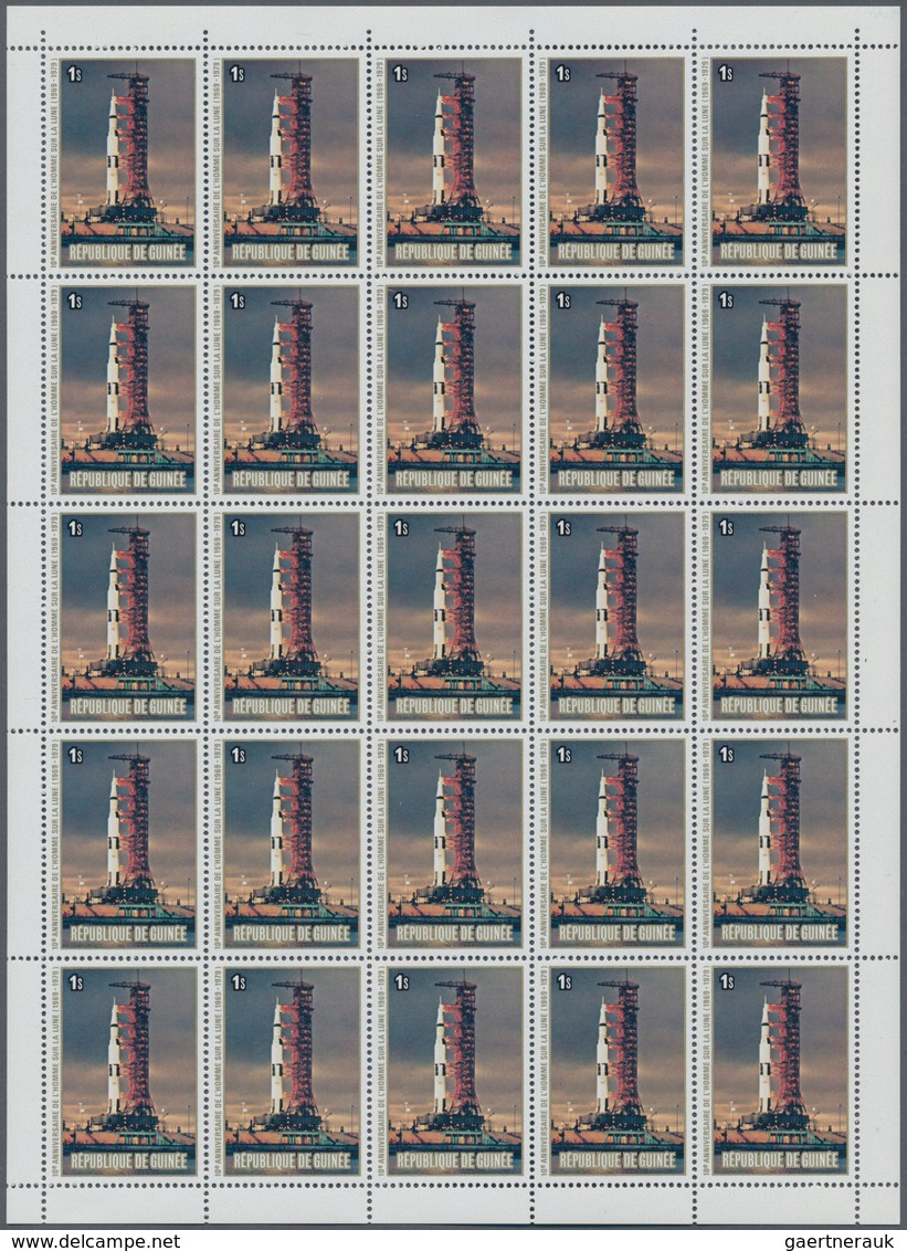 Thematik: Raumfahrt / Astronautics: 1980, First Moon Landing, Guinea 500 X Michel No. 883/890 A Mint - Otros & Sin Clasificación