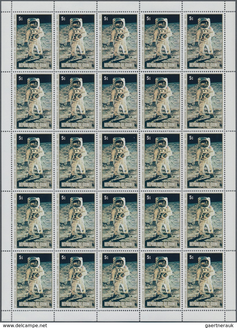 Thematik: Raumfahrt / Astronautics: 1980, First Moon Landing, Guinea 500 X Michel No. 883/890 A Mint - Otros & Sin Clasificación