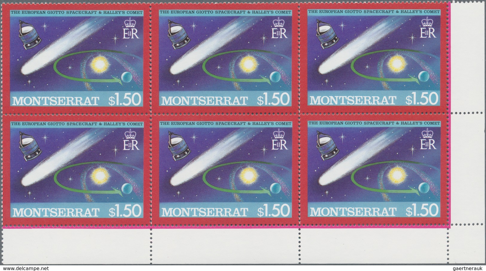 Thematik: Raumfahrt / Astronautics: 1985, Montserrat, Halley's Comet, Investment Lot Of Full Sheets - Andere & Zonder Classificatie