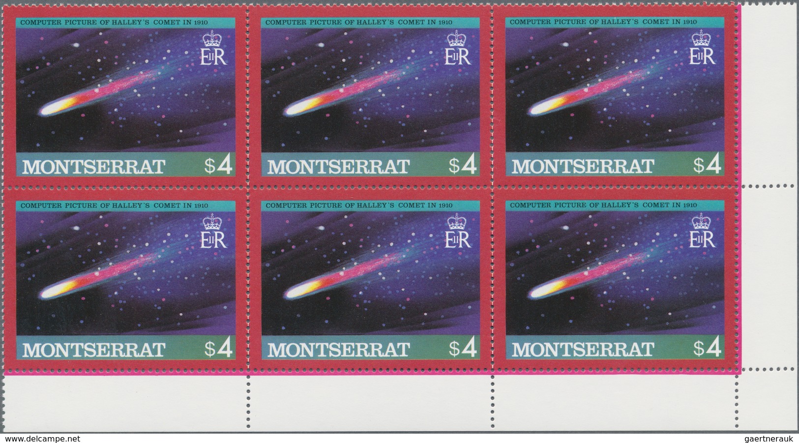 Thematik: Raumfahrt / Astronautics: 1985, Montserrat, Halley's Comet, Investment Lot Of Full Sheets - Andere & Zonder Classificatie