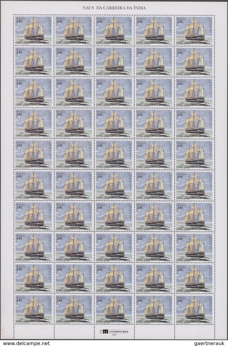 Thematik: Schiffe / Ships: 1997, Portugal: Historical Portugese Liners, Complete Set Of Four In Shee - Schiffe