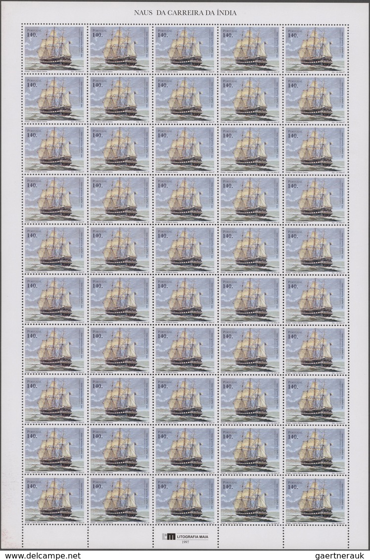 Thematik: Schiffe / Ships: 1997, Portugal: Historical Portugese Liners, Complete Set Of Four In Shee - Boten