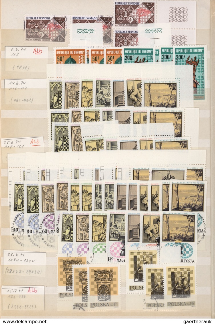 Thematik: Spiele-Schach / Games-chess: 1950/2000 (ca.), Collection/accumulation Of Thematic Stamps A - Schaken