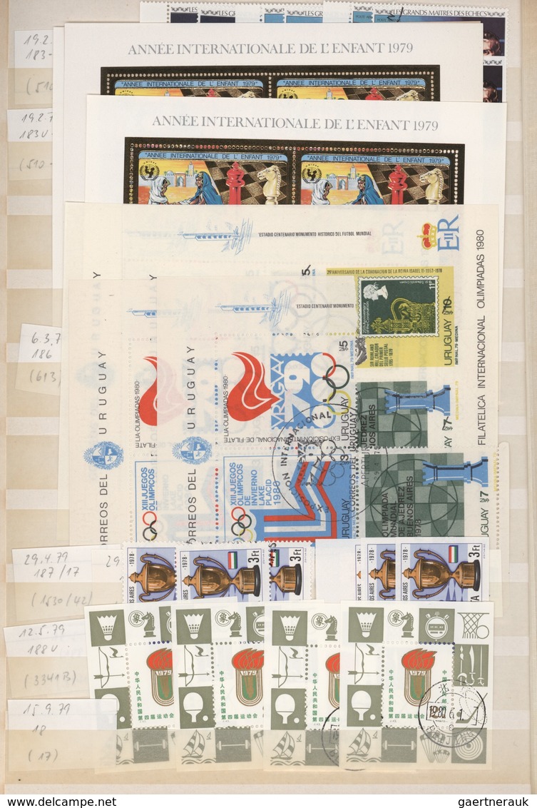 Thematik: Spiele-Schach / Games-chess: 1950/2000 (ca.), Collection/accumulation Of Thematic Stamps A - Schach