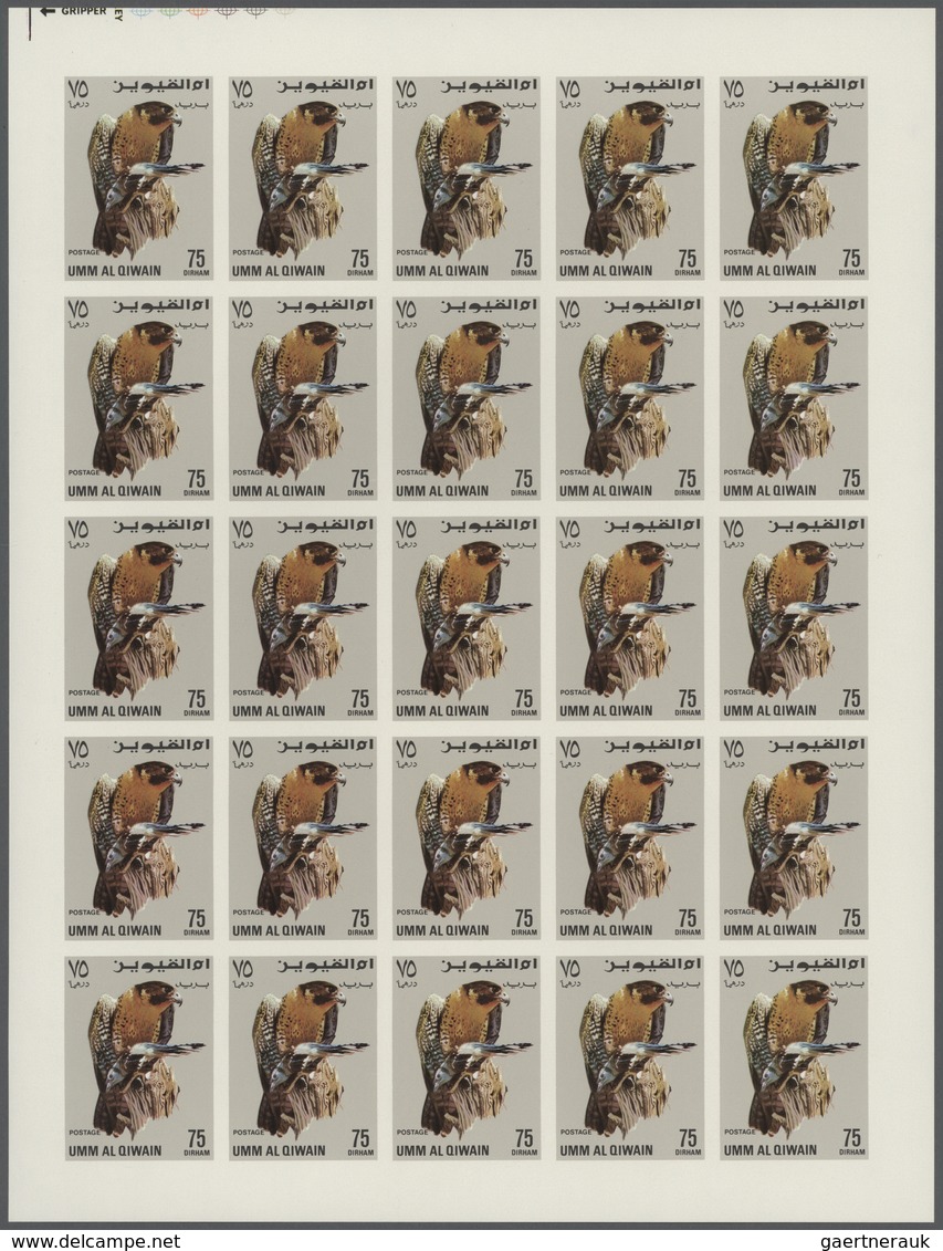 Thematik: Tiere, Fauna / animals, fauna: 1963, Umm-Al-Qiwan/Fujeira/Ajman, combined proof sheet for