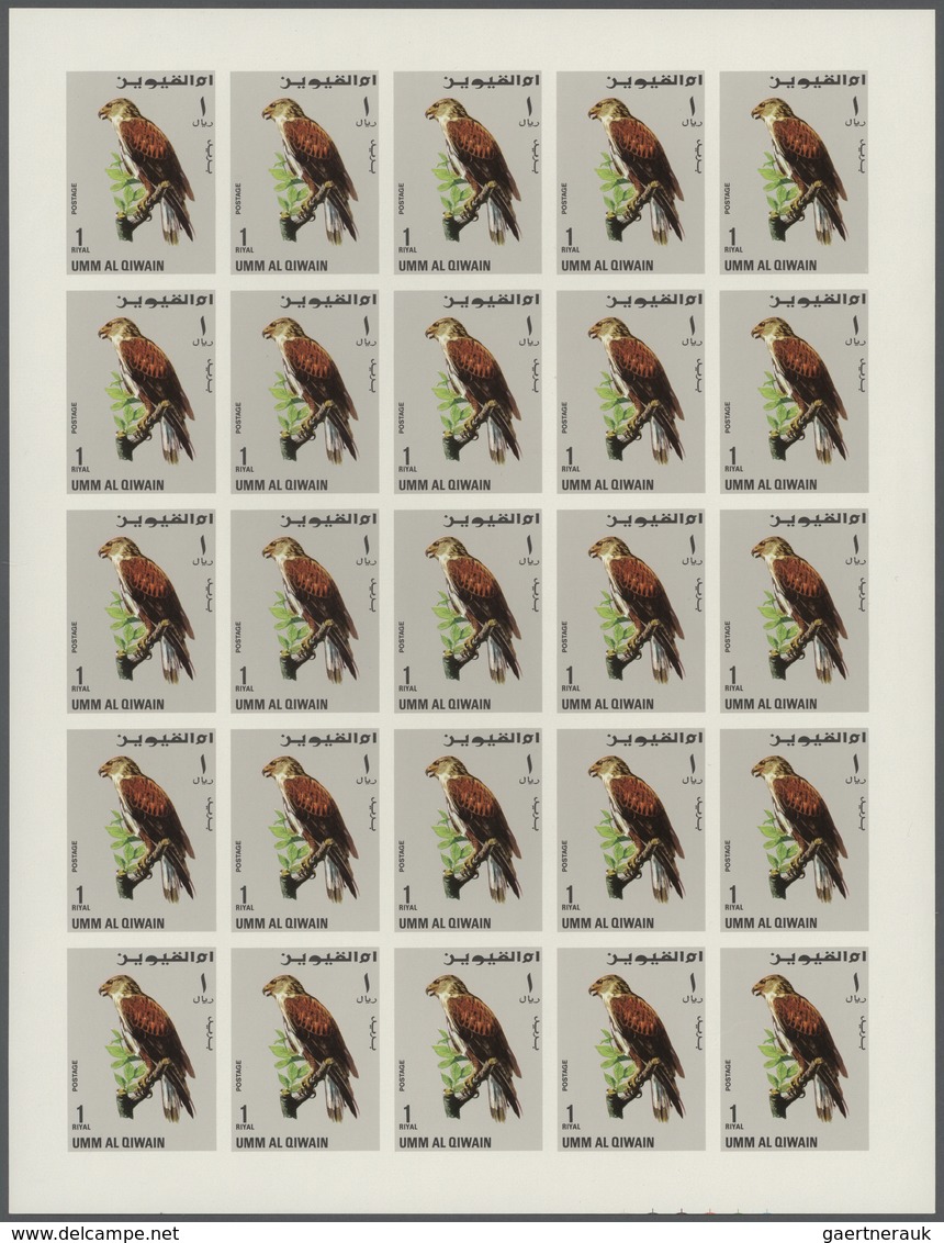 Thematik: Tiere, Fauna / animals, fauna: 1963, Umm-Al-Qiwan/Fujeira/Ajman, combined proof sheet for