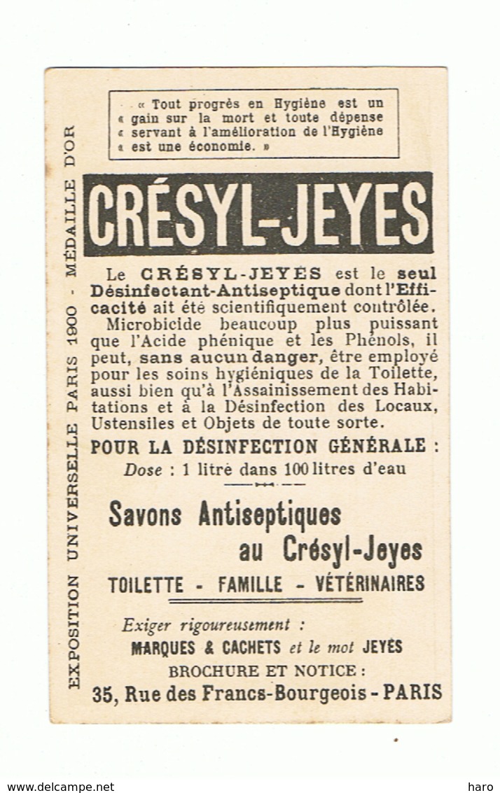 Chromo Publicitaire - Désinfectant, Savon CRESYL - JEYES - Laboratoire, Chimiste,... (fr82) - Autres & Non Classés