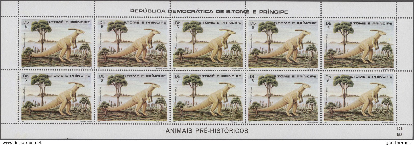 Thematik: Tiere-Dinosaurier / Animals-dinosaur: 1982, Sao Thome And Principe, Extinct Animals, Compl - Prehistorisch
