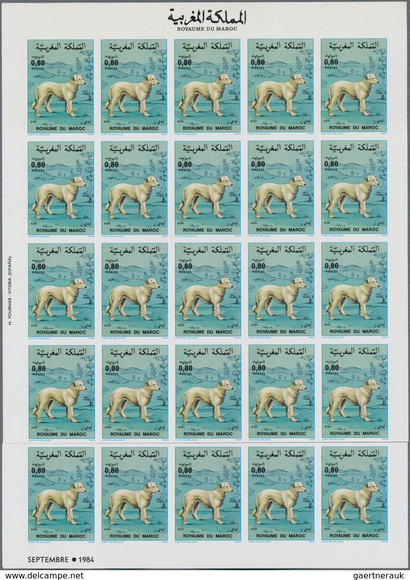 Thematik: Tiere-Hunde / Animals-dogs: 1984, Morocco. Complete Set DOGS (2 Values) In 2 IMPERFORATE B - Perros