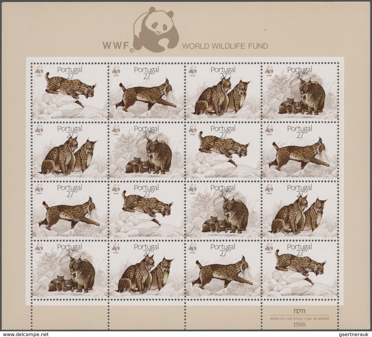 Thematik: Tiere-Raubtiere / Animals-predacious Cats: 1988, Portugal, Lynxes WWF, Complete Set Of Fou - Otros & Sin Clasificación