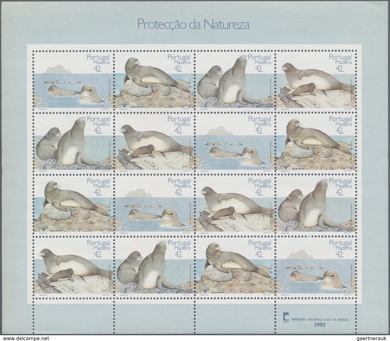 Thematik: Tiere-Meeressäuger (u.a. Wale) / Animals-aquatic Mammals: 1993, Portugal Madeira: Seals, C - Sonstige & Ohne Zuordnung