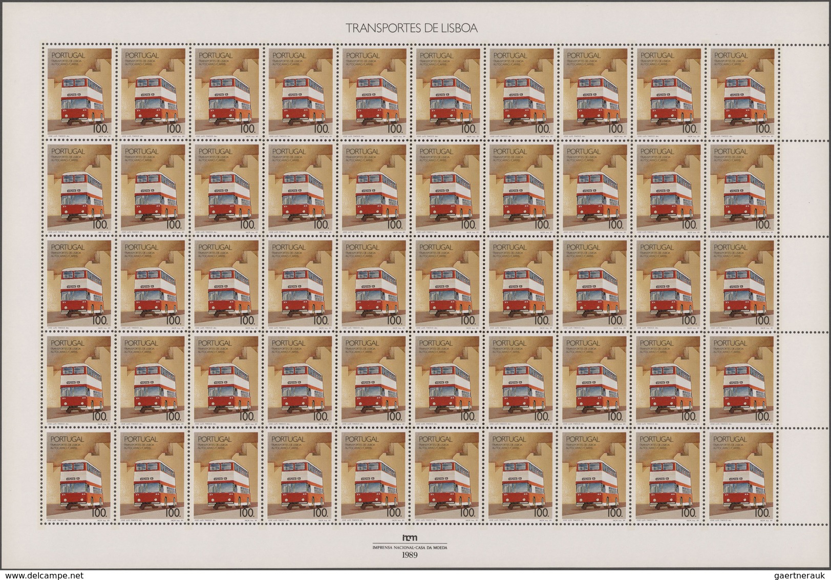 Thematik: Verkehr / Traffic: 1989, Portugal: Transportation, Complete Set Of Four In Sheets With 50 - Sonstige & Ohne Zuordnung