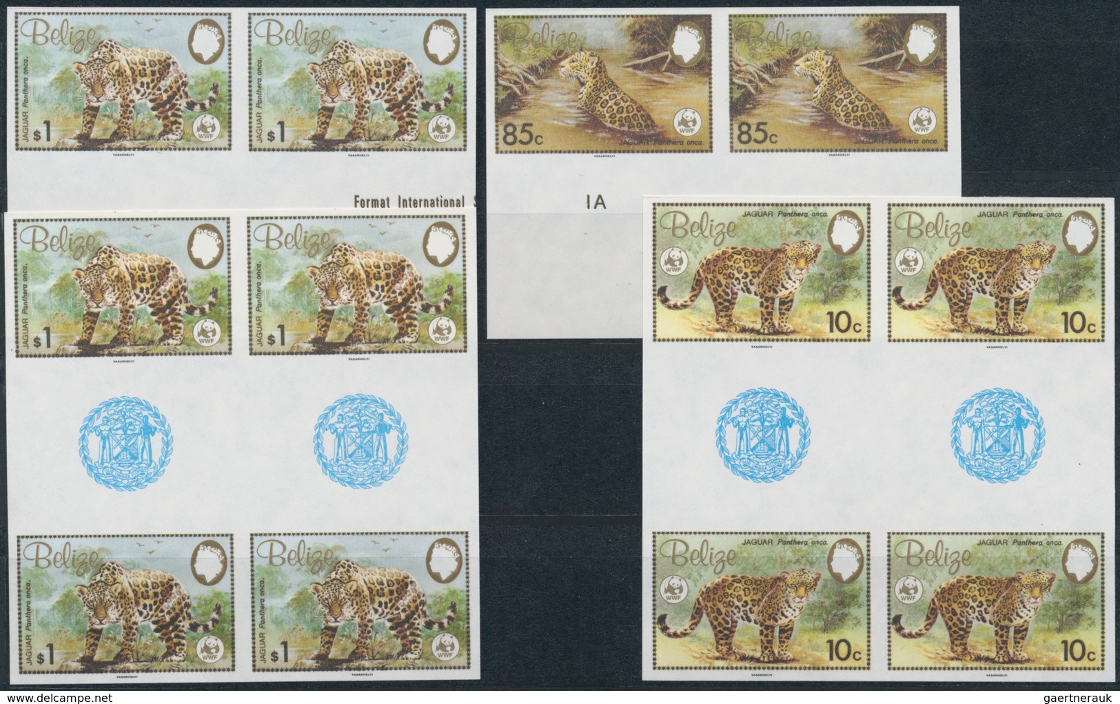 Thematik: WWF: 1983, WWF Jaguar, Set Of Four IMPERFORATED Proofs On Normal Paper Without Gum. One Si - Andere & Zonder Classificatie