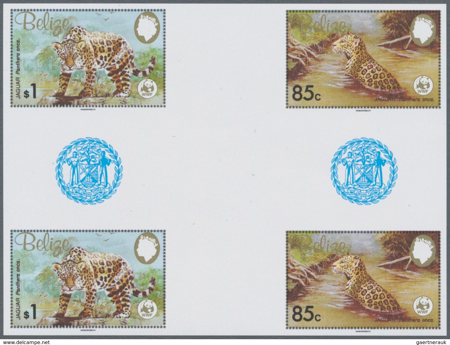 Thematik: WWF: 1983, WWF Jaguar, Set Of Four In Three Different IMPERFORATED Gutter Blocks. - Autres & Non Classés