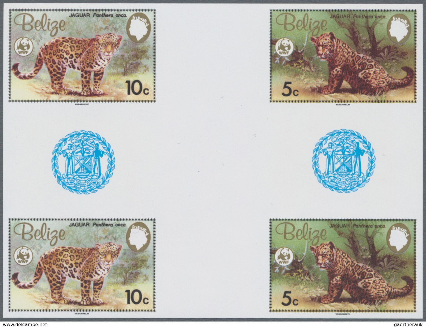 Thematik: WWF: 1983, WWF Jaguar, Set Of Four In Three Different IMPERFORATED Gutter Blocks. - Otros & Sin Clasificación