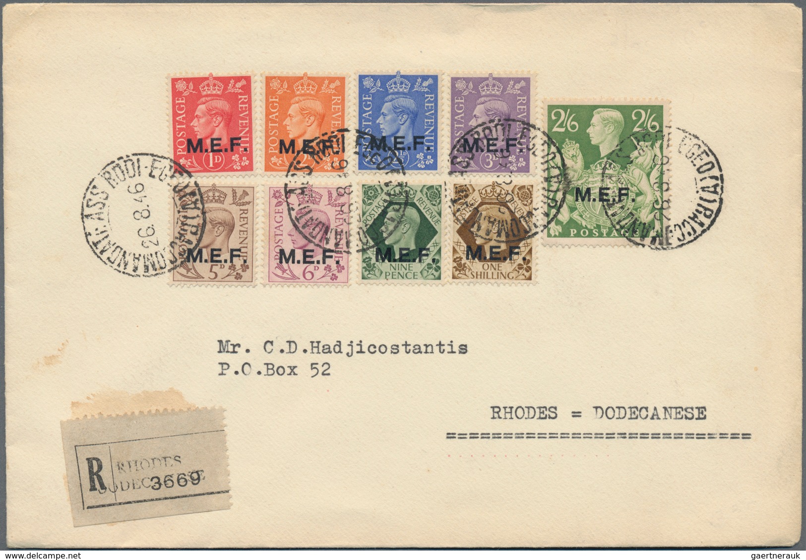 Ägäische Inseln - Besonderheiten: 1946/1947, British Occupation Of Dodecanese, Group Of Four Covers - Ägäis