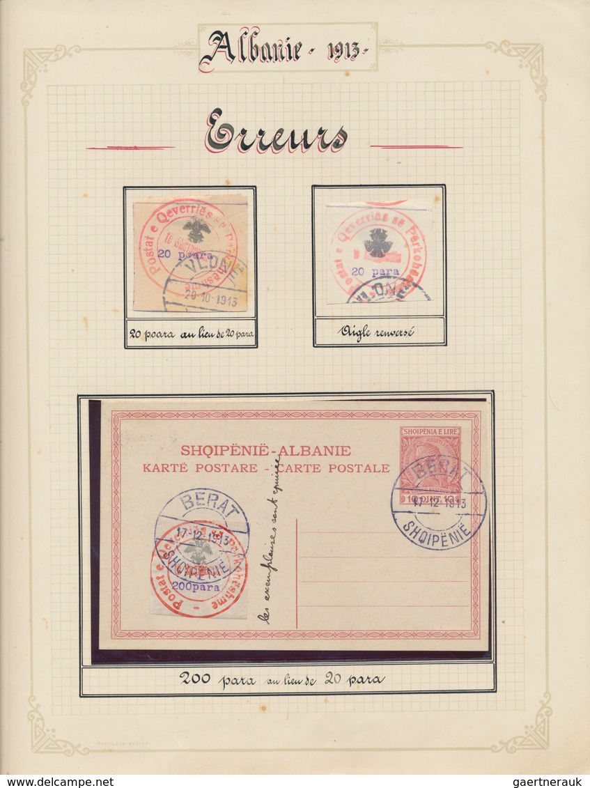 Albanien: 1913, 25 October, Typeset Issue, Specialised Collection/assortment Of 51 Stamps, Showing A - Albanië