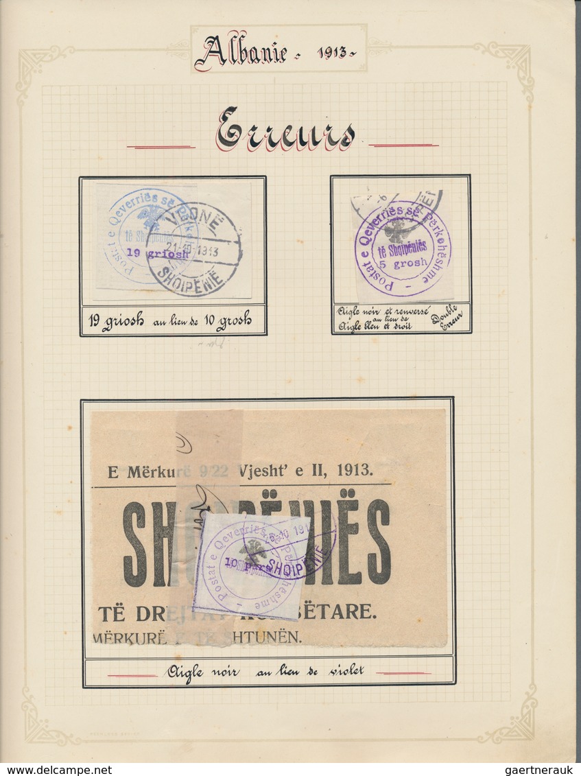 Albanien: 1913, 25 October, Typeset Issue, Specialised Collection/assortment Of 51 Stamps, Showing A - Albania