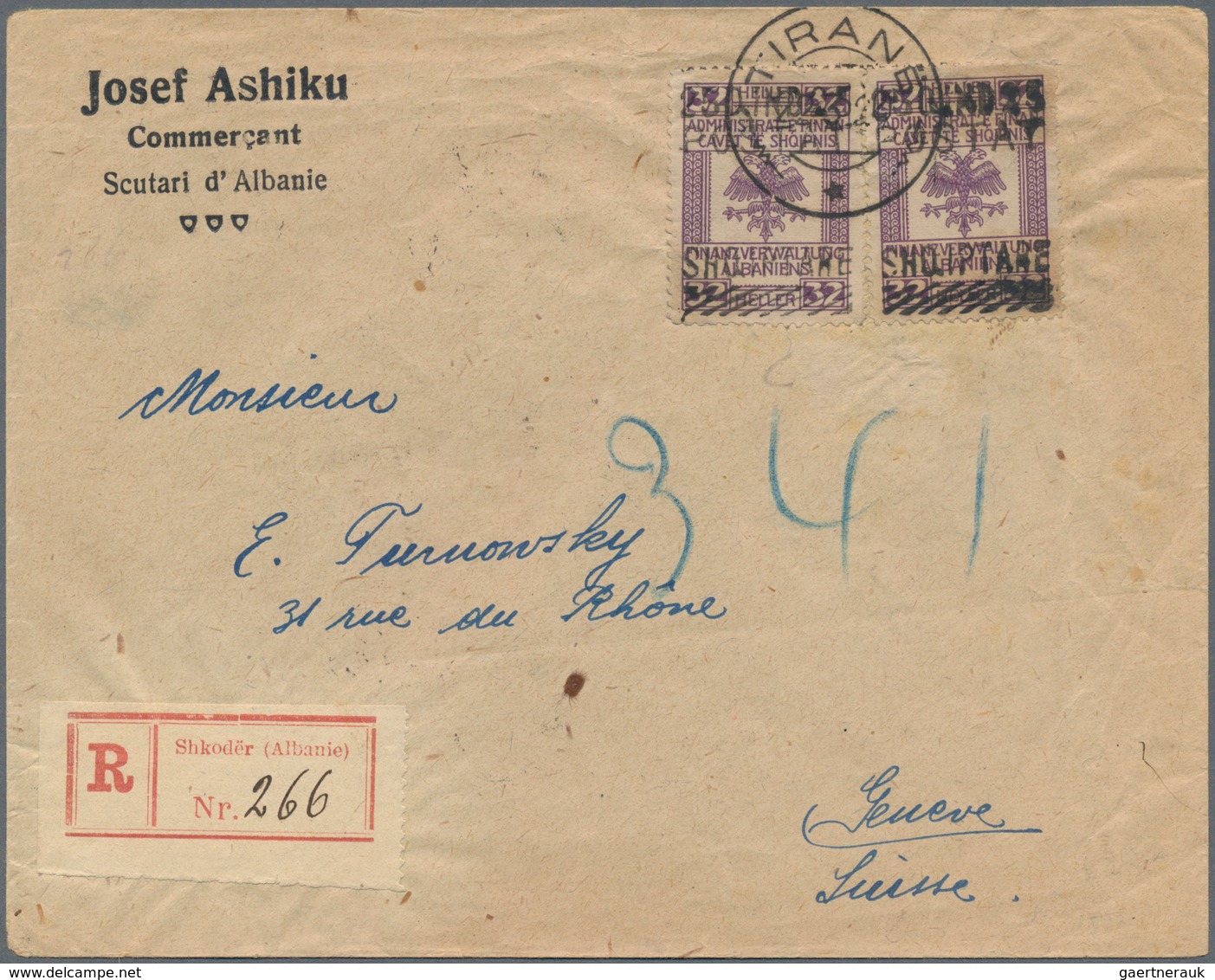 Albanien: 1914/1942, Lot Of 20 Covers/cards, E.g. 1913 Skanderberg 25q. Blue Single Franking On Dome - Albanië