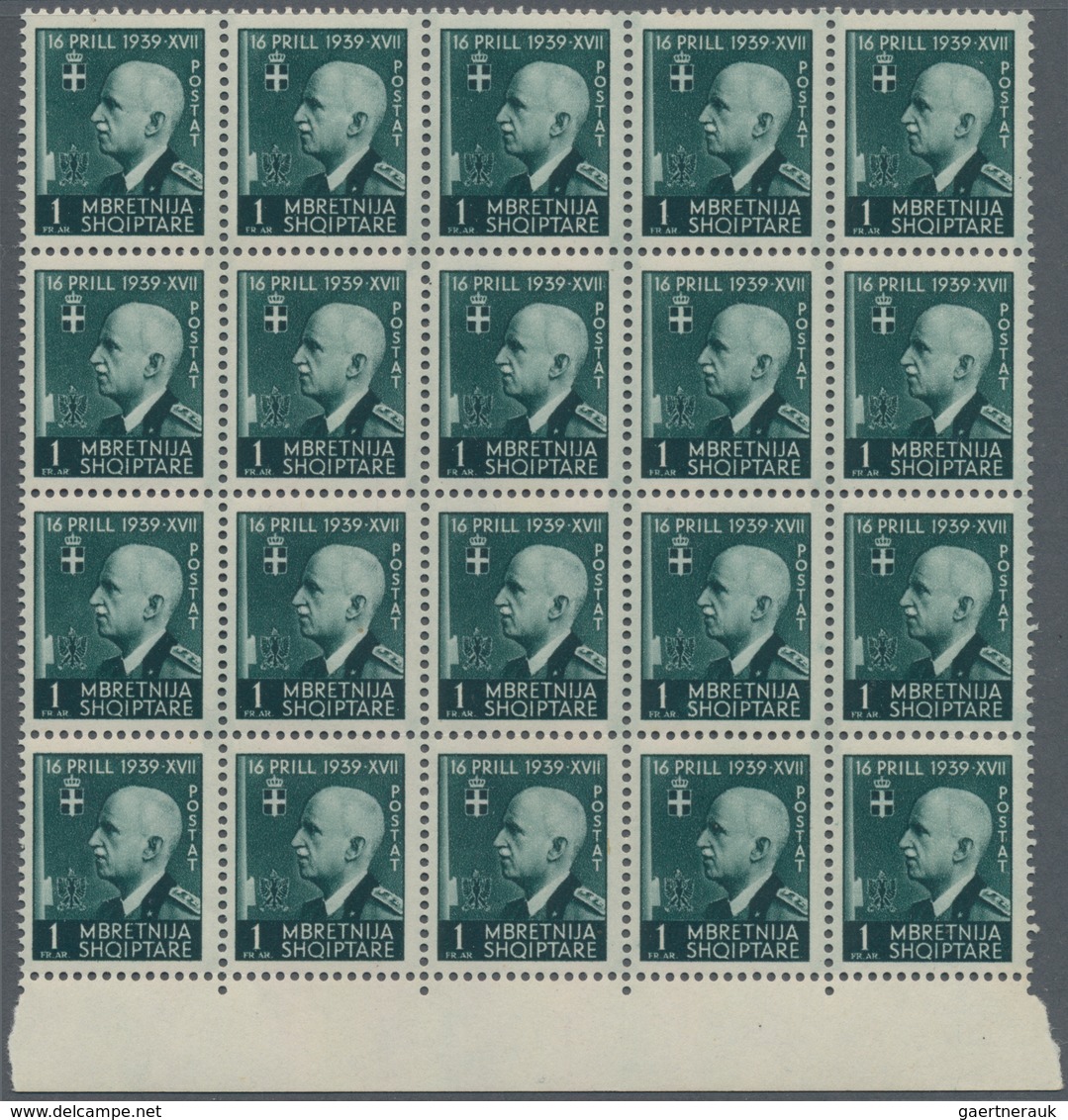 Albanien: 1942, King Victor Emanuel III. Three Stamps In Different Quantities Incl. 5q. Dark Green, - Albanië