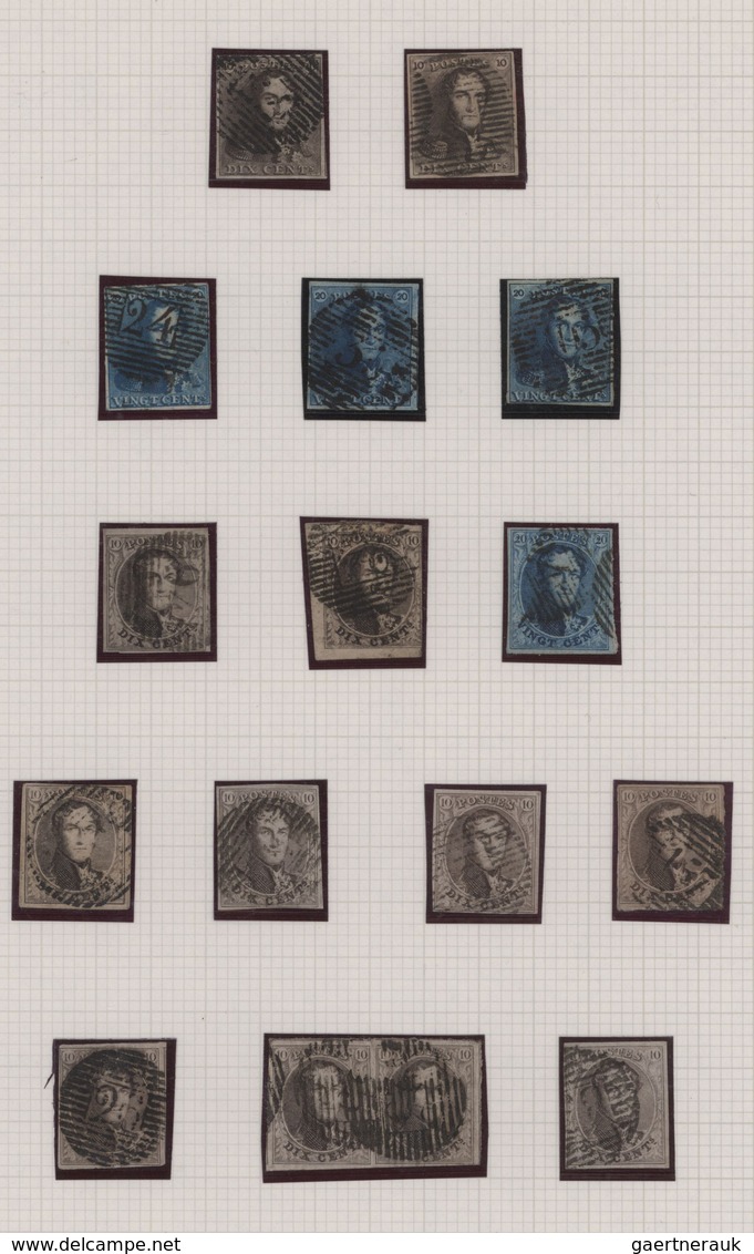 Belgien: 1849/1861, Used Collection Of 41 Stamps Epaulettes/Medaillons, Neatly Arranged On Album Pag - Colecciones