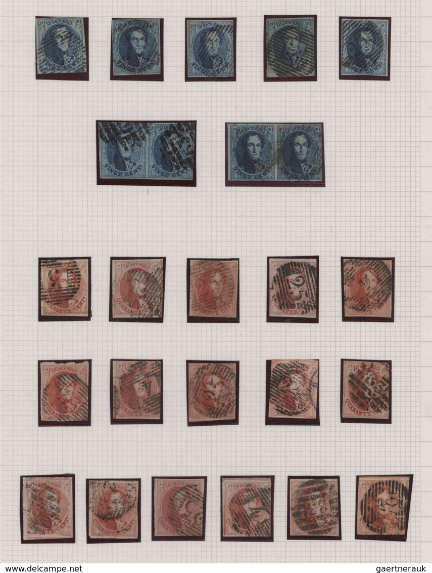 Belgien: 1849/1861, Used Collection Of 41 Stamps Epaulettes/Medaillons, Neatly Arranged On Album Pag - Collections