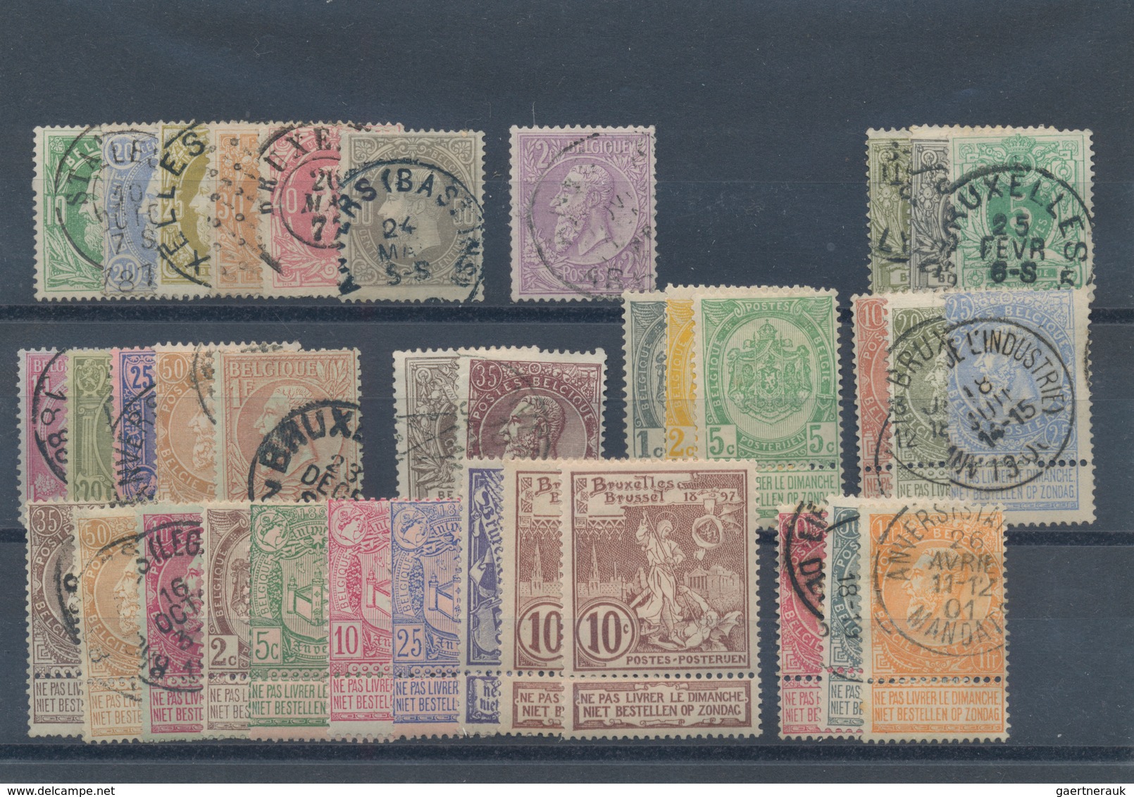 Belgien: 1849/1920, Used And Mint Lot Of Apprx. 94 Stamps On Stockcards, Incl. A Nice Selection Of E - Verzamelingen