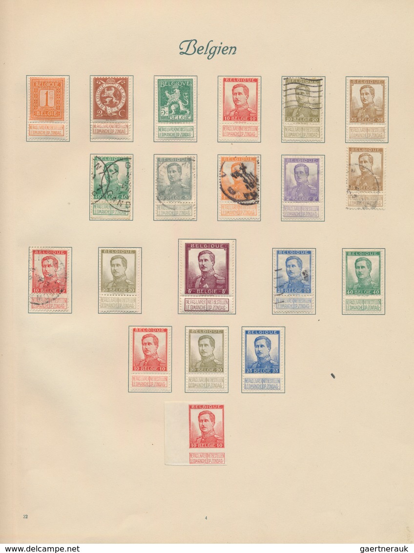 Belgien: 1849/1933, Mint And Used Collection In An Ancient Borek Binder, From Classic Issues Showing - Colecciones