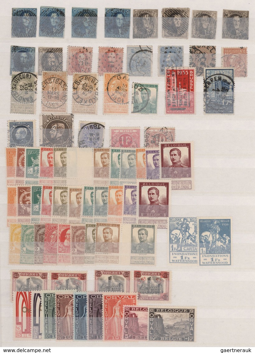 Belgien: 1849/1963, Mint And Used Assortment On Stockpages From Some Epaulettes/Medaillons, Better S - Verzamelingen