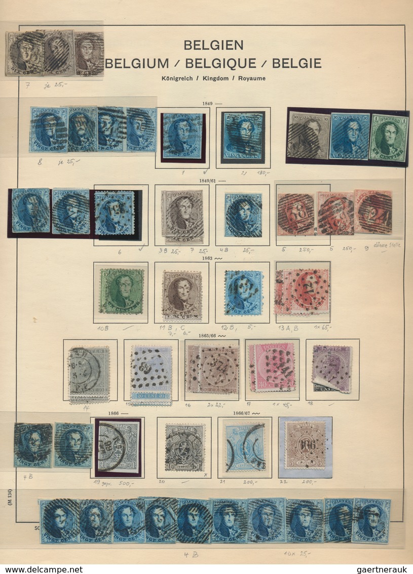 Belgien: 1849/1980. Schaubek Preprinted Album. Up To 1955 Predominantly Used, After 1955-1980 MNH An - Colecciones