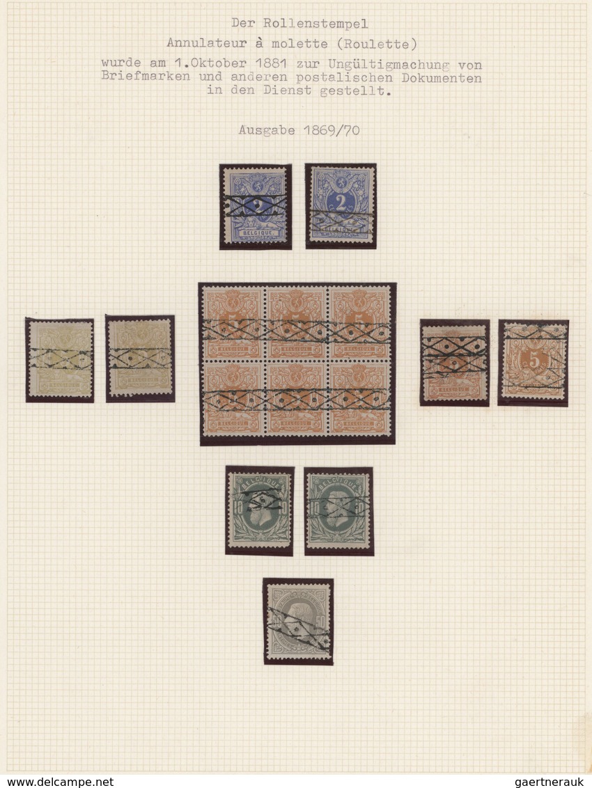 Belgien: 1870/1970 (ca.), Postmarks Of Belgium, Specialised Collection Of Apprx. 180 Stamps And Near - Collections