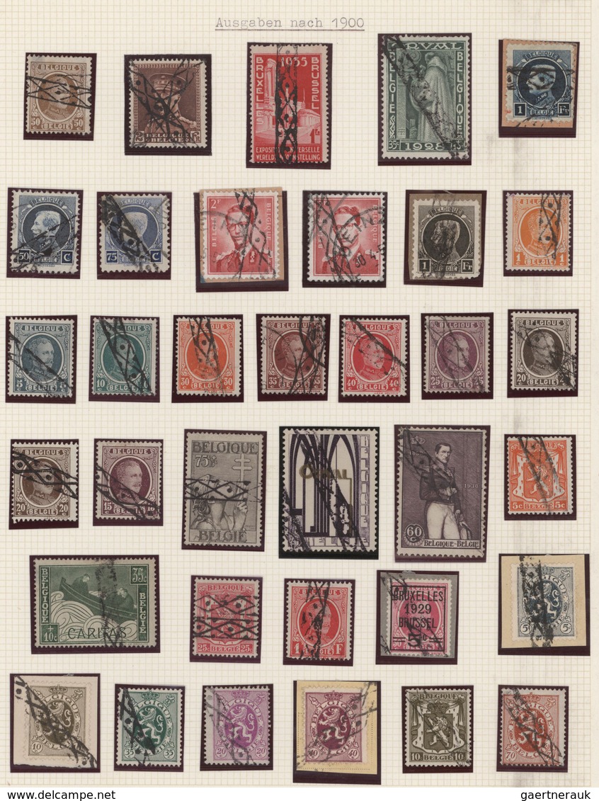Belgien: 1870/1970 (ca.), Postmarks Of Belgium, Specialised Collection Of Apprx. 180 Stamps And Near - Colecciones