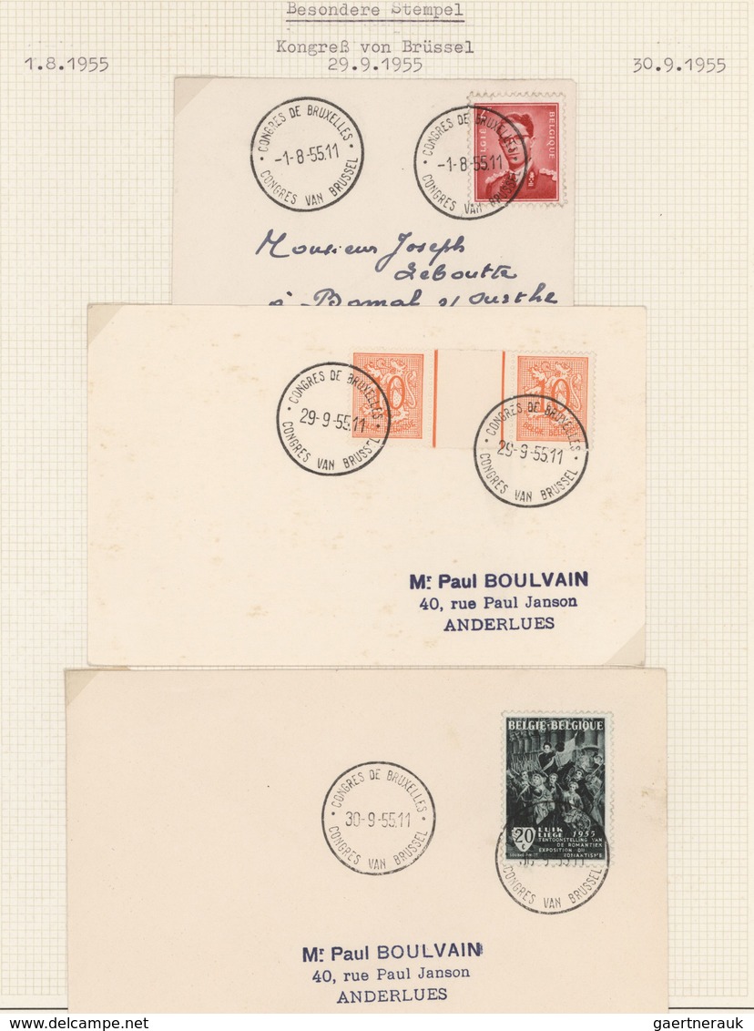 Belgien: 1870/1970 (ca.), Postmarks Of Belgium, Specialised Collection Of Apprx. 180 Stamps And Near - Colecciones