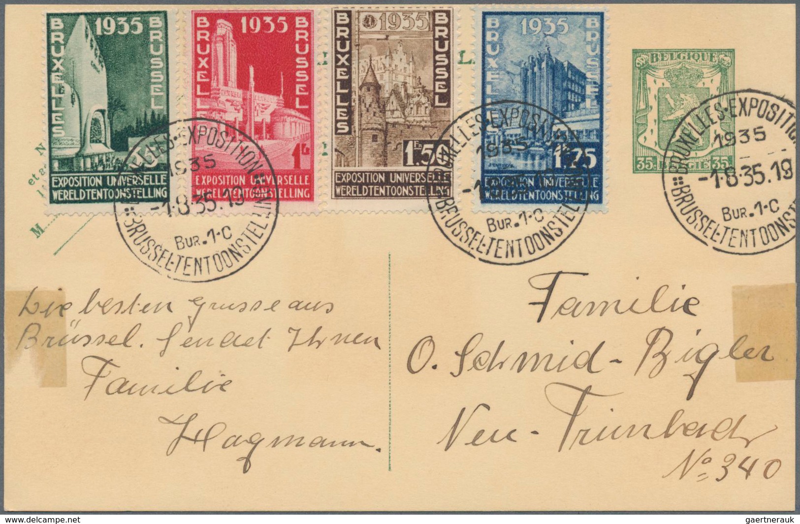 Belgien: 1905/90 (ca.), approx. 480 pieces of postal stationeries and covers etc., including two inv