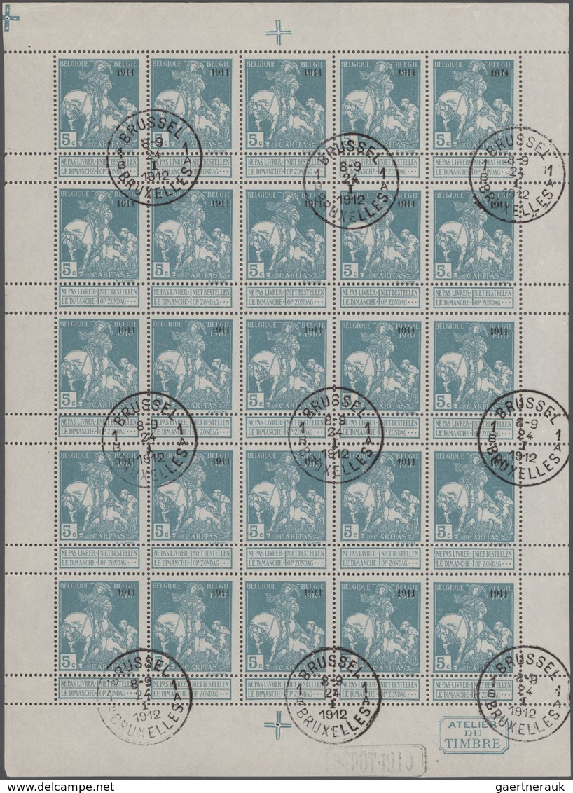 Belgien: 1911, "1911" Overprints On 1910 Charity Issue, 5c.+10c. Type "Montald" And 5c.+10c. Type "L - Collections