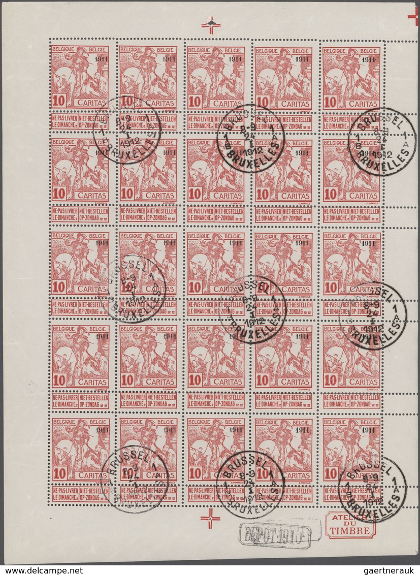Belgien: 1911, "1911" Overprints On 1910 Charity Issue, 5c.+10c. Type "Montald" And 5c.+10c. Type "L - Verzamelingen