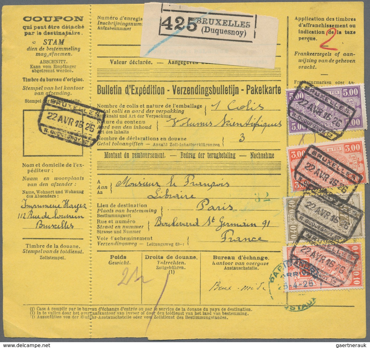 Belgien: 1925/1960, Approximately 180 Items, Mostly Parcel Cards From Different Towns Franked With R - Verzamelingen