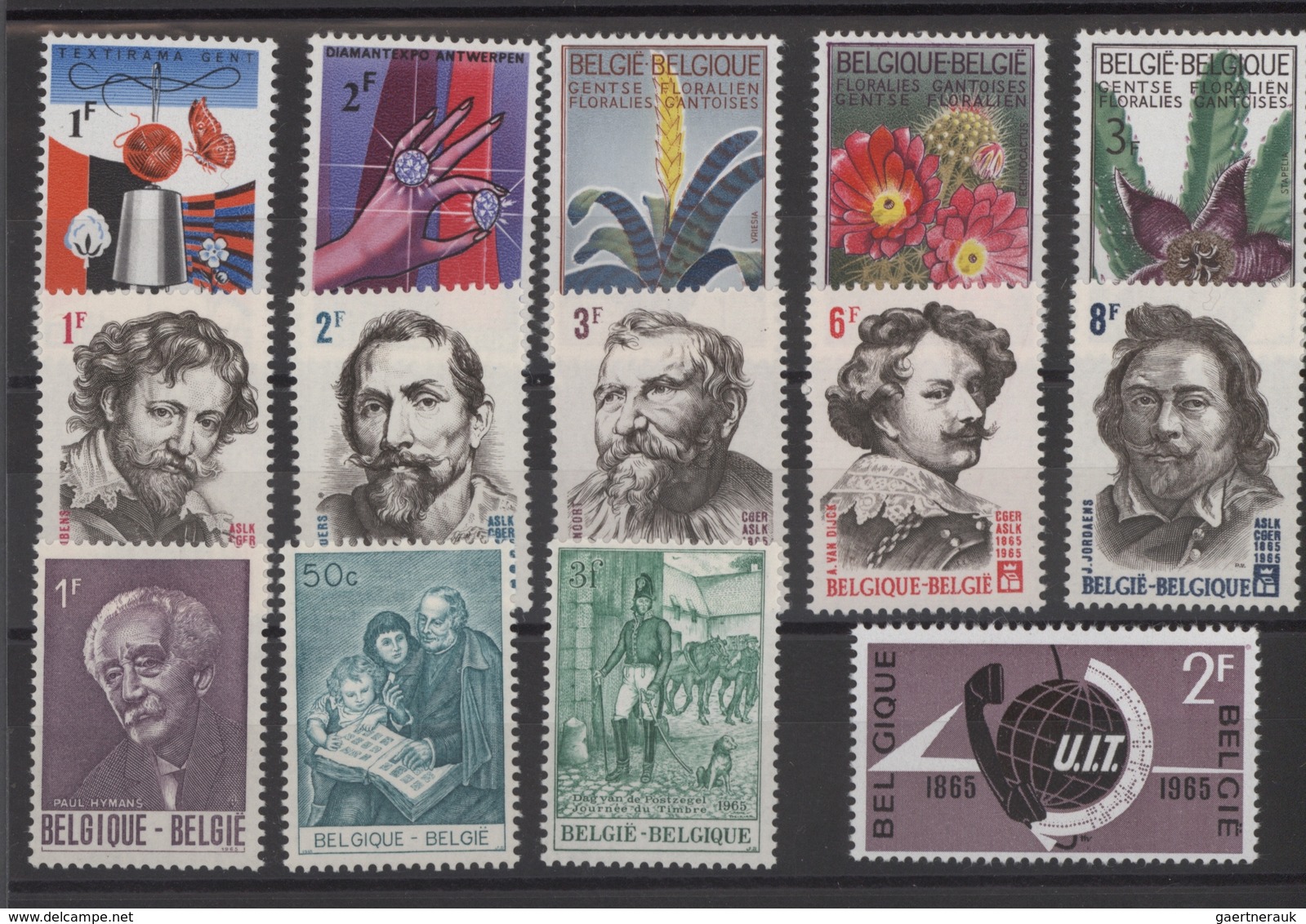 Belgien: 1965/1978, 200 Collections Of Mint Never Hinged Year Sets, Without The Definitives And The - Colecciones