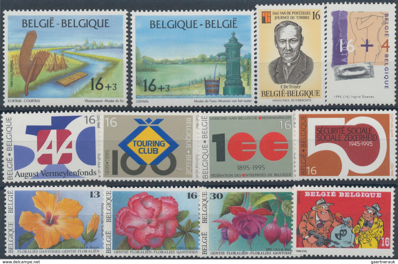 Belgien: 1994/1996, 200 Collections Of Mint Never Hinged Year Sets, Without The Souvenir Sheets. Eve - Colecciones