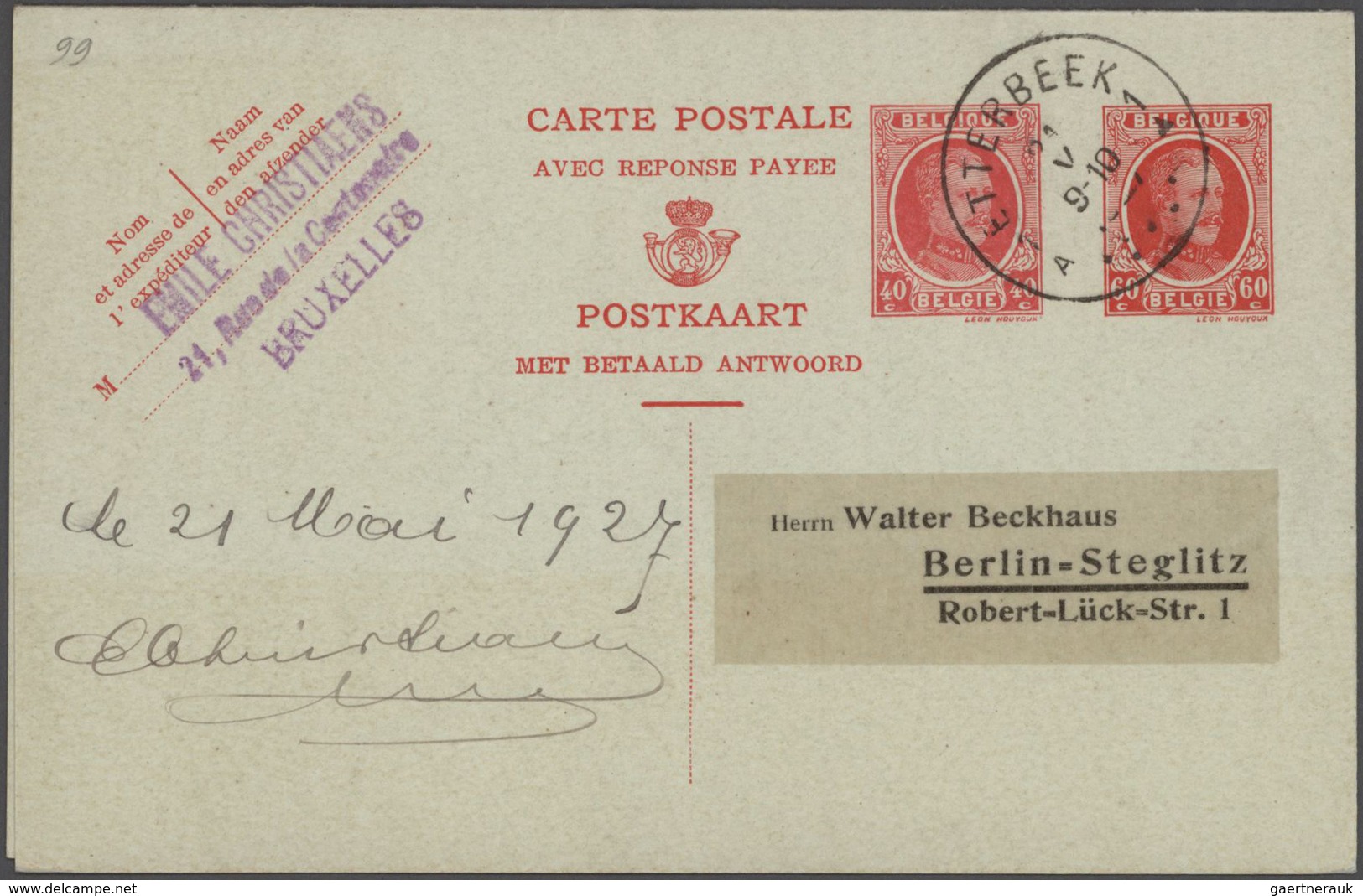 Belgien - Ganzsachen: 1871/1939 Collection of about 330 unused and used postal stationeries in large