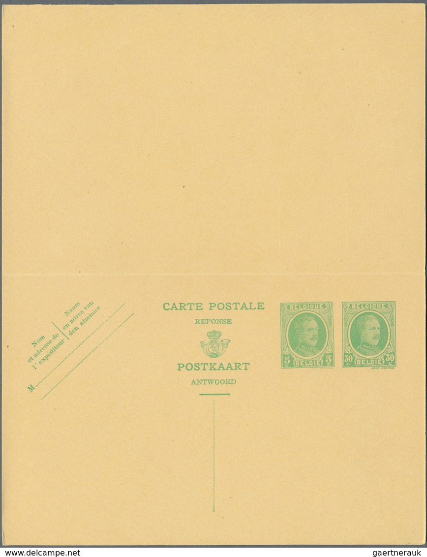 Belgien - Ganzsachen: 1921/1935, 11 Unused Postal Stationery Paid Reply Cards And 5 Unused Postal St - Autres & Non Classés