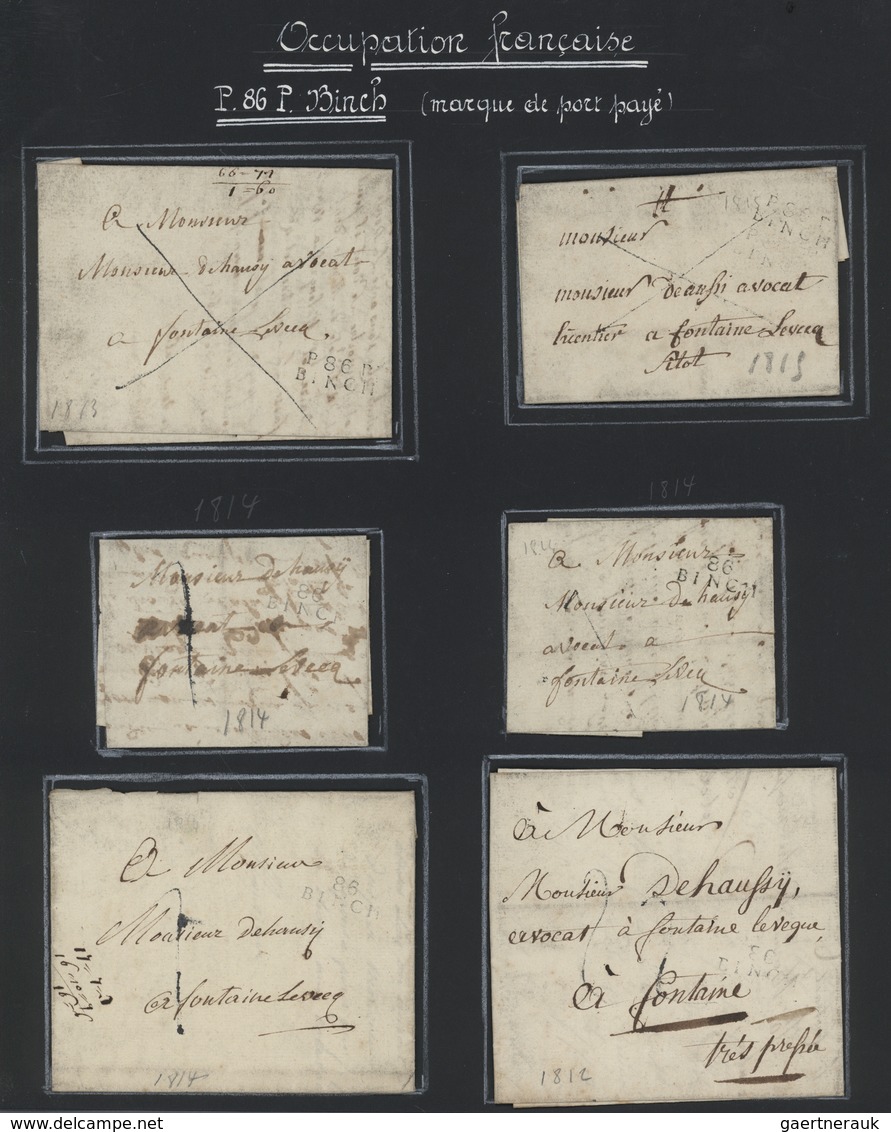 Belgien - Stempel: BINCHE, 1801/1850 Ca., Specialized And Very Detailed Collection Comprising The Pr - Autres & Non Classés