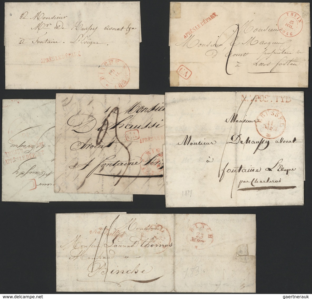 Belgien - Stempel: BINCHE, 1801/1850 ca., specialized and very detailed collection comprising the pr