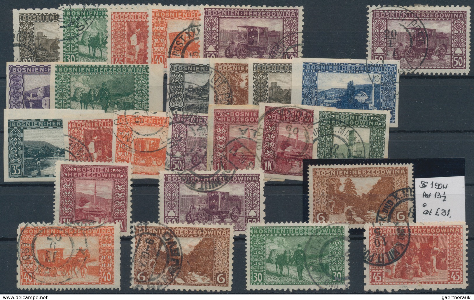 Bosnien Und Herzegowina (Österreich 1879/1918): 1906 - 1910, Small Lot Of Postage Stamp Issues, Whil - Bosnie-Herzegovine