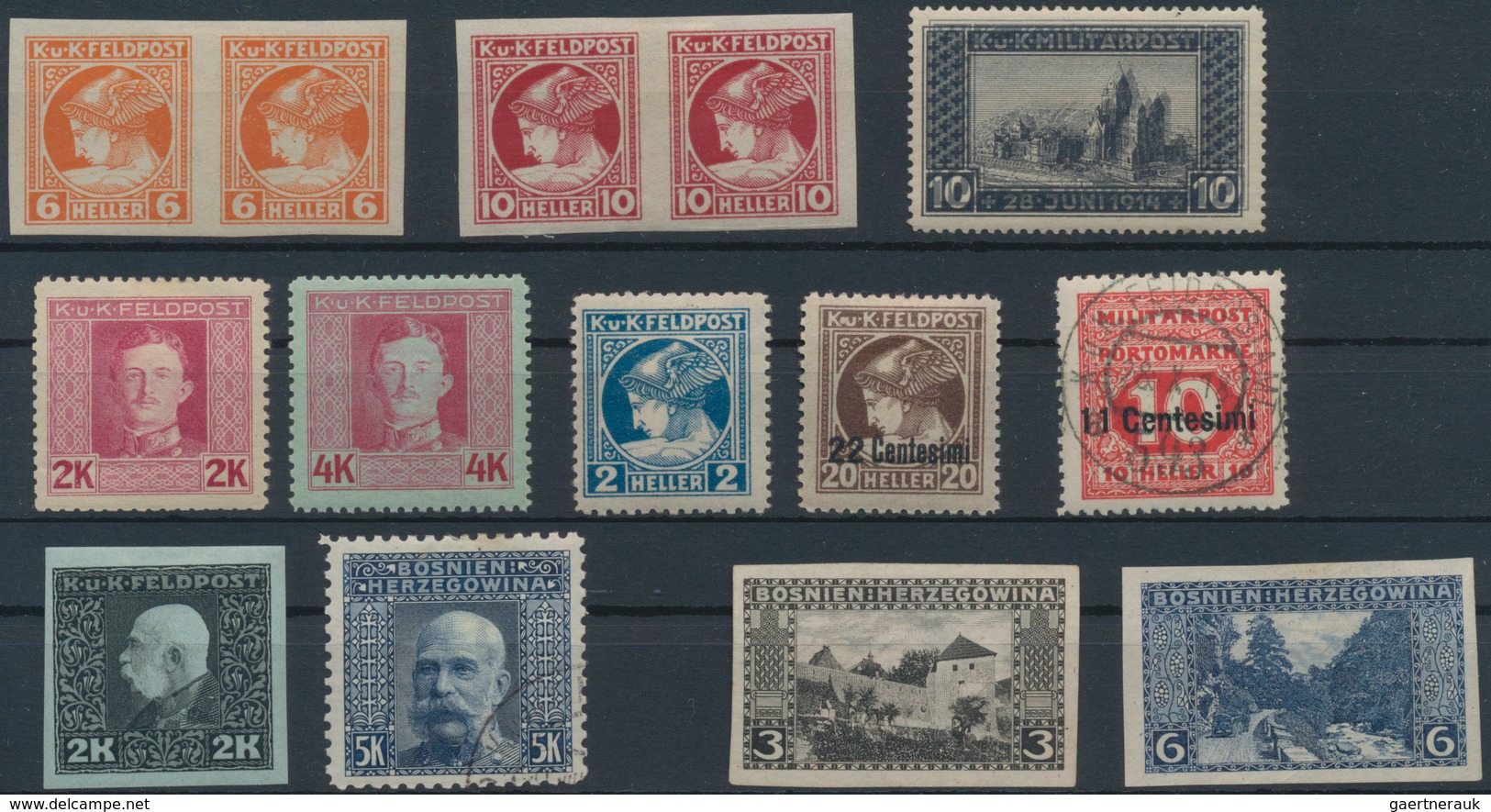 Bosnien Und Herzegowina (Österreich 1879/1918): 1906 - 1910, Small Lot Of Postage Stamp Issues, Whil - Bosnië En Herzegovina
