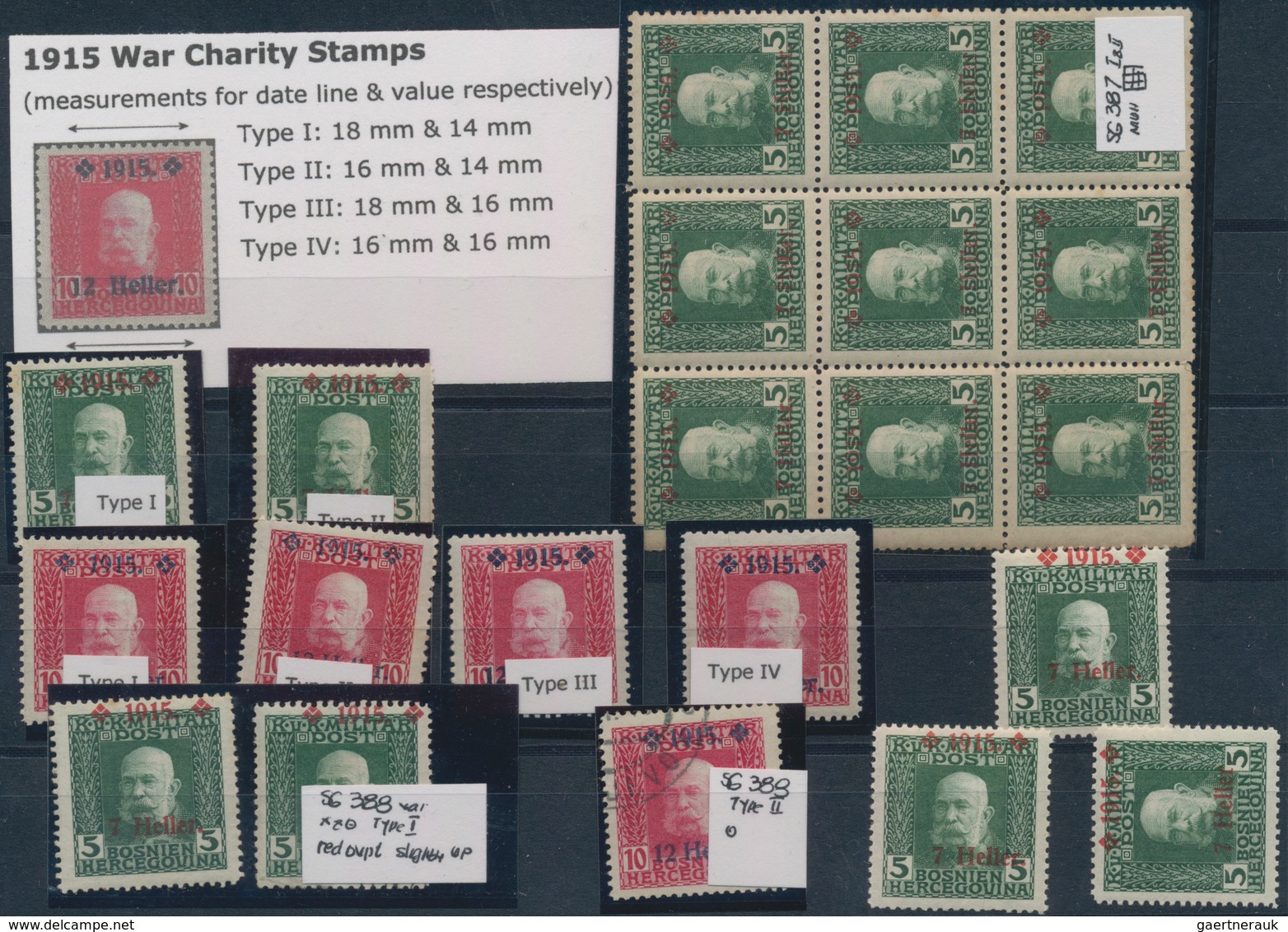 Bosnien Und Herzegowina (Österreich 1879/1918): 1914 -1915, Small Lot Of The Overprint Stamps, Inclu - Bosnia Herzegovina