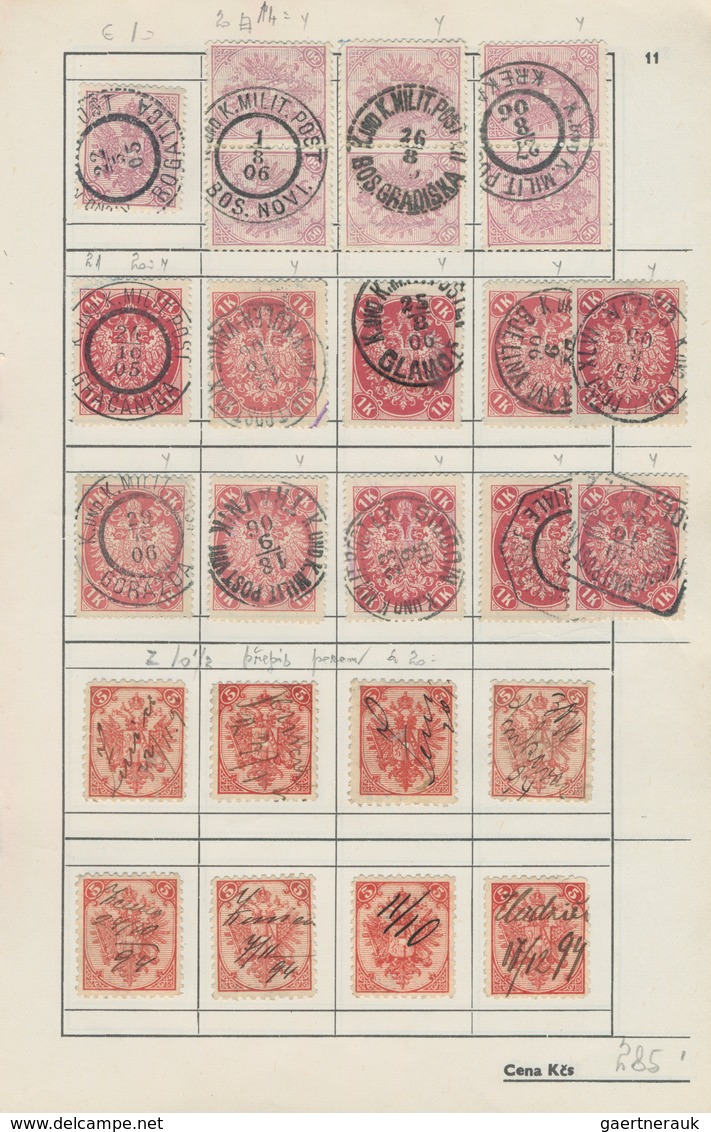 Bosnien Und Herzegowina: 1879/1918, Used And Mint Acumulation/collection Of Apprx. 2280 Stamps, Neat - Bosnie-Herzegovine